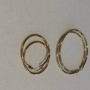 14K gold hooped earrings set